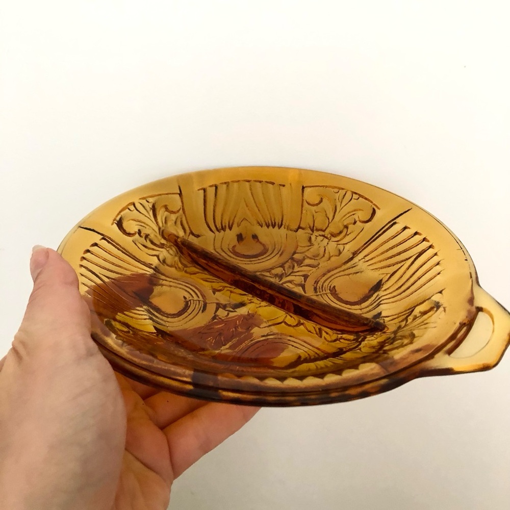 Vintage Amber Indiana Glass Kilarney Pattern 🌸